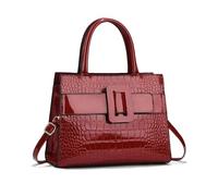 NICOLE & DORIS Borsa Donna a Mano Elegante Borsa Coccodrillo Borsetta Tracolla Borsa Spalla PU Pelle Borsa Delle Signore Borsa Shopper da Lavoro Rosso