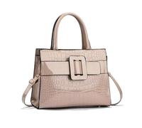 NICOLE & DORIS Borsa Donna a Mano Elegante Borsa Coccodrillo Borsetta Tracolla Borsa Spalla PU Pelle Borsa Delle Signore Borsa Shopper da Lavoro Cachi