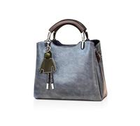 NICOLE & DORIS Borsa donna piccola a mano e tracolla in pelle PU vintage con ciondolo blu