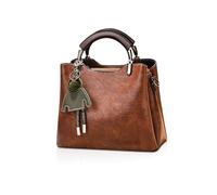 NICOLE & DORIS Borsa Donna a Mano Piccola Borsa Tracolla Crossbody Borse Di Spalla Pelle PU Borse Messenger Ragazza Mini Borsa Vintage con Ciondolo Giallo Scuro