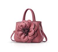 NICOLE & DORIS Borsa donna alla moda a fiori Borsa a mano Borsa a tracolla elegante borsa messenger Borse Tote in PU Pelle Rosa