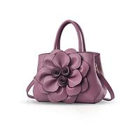 NICOLE & DORIS Borsa donna alla moda a fiori Borsa a mano Borsa a tracolla elegante borsa messenger Borse Tote in PU Pelle Viola