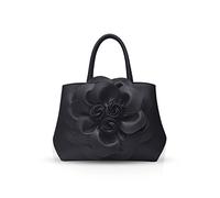 NICOLE & DORIS Borsa donna alla moda a fiori Borsa a mano Borsa a tracolla elegante borsa messenger Borse Tote in PU Pelle Nero