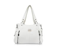 NICOLE & DORIS Borsa donna alla moda Borsa a mano Borsa a tracolla Grandi tasche borsa messenger Borse Tote in morbido PU Pelle bianca