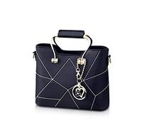 NICOLE & DORIS Borsa donna alla moda Borsa a mano Borsa a tracolla in pelle borsa messenger Borse Tote in PU Pelle con nappine in cristallo metallico Nero