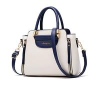 NICOLE & DORIS Borsa Donna Bolso Señora Bandolera in Pelle PU Bolsos para Mujer Borsetta Piccola Bolso de Mano Colorata Borsa Delle Signore Bloccata Bolsa de Mensajero Bianco e Blu