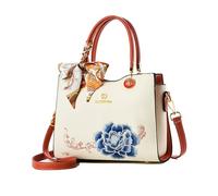NICOLE & DORIS Borsa Donna Borse a Mano con Fiori Ricamata Borsetta Tracolla Elegante Borsa a Spalla Multitasche Pelle PU Piccola Borsa Delle Signore per Viaggio Città Beige