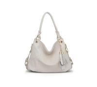 NICOLE & DORIS Borsa Donna Borse a Spalla Grande Borse a Tracolla Elegante Borse Tote Leggera Borsetta Pelle Morbida Moda Borsa Delle Signore Casuale con Nappa Beige