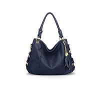 NICOLE & DORIS Borsa Donna Borse a Spalla Grande Borse a Tracolla Elegante Borse Tote Leggera Borsetta Pelle Morbida Moda Borsa Delle Signore Casuale con Nappa Blu