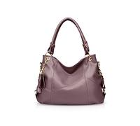 NICOLE & DORIS Borsa Donna Borse a Spalla Grande Borse a Tracolla Elegante Borse Tote Leggera Borsetta Pelle Morbida Moda Borsa Delle Signore Casuale con Nappa Viola