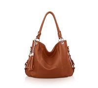 NICOLE & DORIS Borsa Donna Borse a Spalla Grande Borse a Tracolla Elegante Borse Tote Leggera Borsetta Pelle Morbida Moda Borsa Delle Signore Casuale con Nappa Mattone