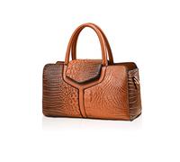 NICOLE & DORIS Borsa Donna Coccodrillo Borsa Tracolla Crossbody Borsa Donna Mano e Spalla Pelle PU Borsa Satchel Impermeabile Borsa a Bauletto Borse Tracolla Firmate Marrone