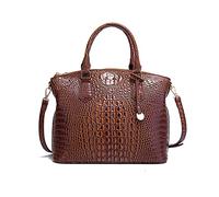 NICOLE & DORIS Borsa Donna Elegante Borsa a Mano Coccodrillo Borsa Tracolla PU Pelle Borsa a Spalla Borsa da Lavoro Borsa con Manici Borsetta Tote Marrone Scuro