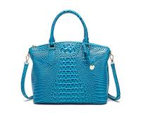 NICOLE & DORIS Borsa Donna Elegante Borsa a Mano Coccodrillo Borsa Tracolla PU Pelle Borsa a Spalla Borsa da Lavoro Borsa con Manici Borsetta Tote Azzurro
