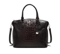 NICOLE & DORIS Borsa Donna Elegante Borsa a Mano Coccodrillo Borsa Tracolla PU Pelle Borsa a Spalla Borsa da Lavoro Borsa con Manici Borsetta Tote Caffè