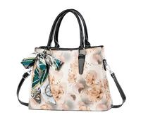 NICOLE & DORIS Borsa Donna Elegante Borse a Mano Fiori Borsetta Spalla Pelle PU Borsa a Tracolla Elegante Borsa Multitasche per Shopping Viaggio Lavoro Rosa