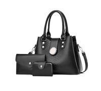 NICOLE & DORIS Borsa Donna Eleganti Borsa a Mano Pelle PU Borsa Tracolla Medio Borsetta Spalla Borsa Delle Signore per Viaggio Casual Città Nero