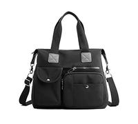 NICOLE & DORIS Borsa Donna Grande Borsa a Tracolla Multitasche Borse a Spalla Leggero Nylon Borsetta Shopper Weekend Borse Tote Casual Sportiva Viaggio Nero