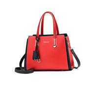 NICOLE & DORIS Borsa Donna Moda Borsa a Tracolla Elegante Borse a Mano Medio Borsa Delle Signore in PU Pelle Leggero Borsetta con Ciondolo Rosso