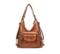 NICOLE & DORIS Borsa Donna Multitasche Borse Tracolla Grande Borsa Tote Zaino Borsa Hobo Borsa a Spalla Vintage PU Pelle Morbida Borsetta da Viaggio per lo Shopping Marrone