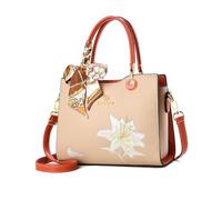 NICOLE & DORIS Borsa Donna Piccola Borse a Mano con Fiori Ricamata Borsa a Spalla Multitasche Borsetta Tracolla Pelle PU Borsa Pochette per Viaggio Città Kaki