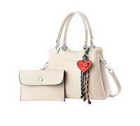 NICOLE & DORIS Borsa Donna Set Borsa e Portafoglio Donna 2 Pezzi Borsa a Mano Piccola Borsa Tracolla Pelle PU Borsetta Spalla per Viaggio Casual Città Bianco