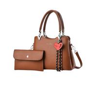 NICOLE & DORIS Borsa Donna Set Borsa e Portafoglio Donna 2 Pezzi Borsa a Mano Piccola Borsa Tracolla Pelle PU Borsetta Spalla per Viaggio Casual Città Marrone