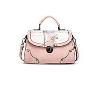 NICOLE & DORIS Borsa Tote Donna Elegante a Tracolla Media in PU Pelle Rosa
