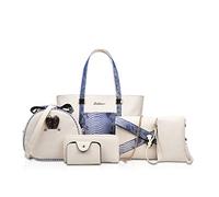 NICOLE & DORIS borsa per donna Borsette Donna 6 pezzi Borse Tracolla Portafogli borse a tracolla Bianco crema