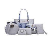 NICOLE & DORIS borsa per donna Borsette Donna 6 pezzi Borse Tracolla Portafogli borse a tracolla Grigio
