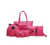 NICOLE & DORIS borsa per donna Borsette Donna 6 pezzi Borse Tracolla Portafogli borse a tracolla Rosa