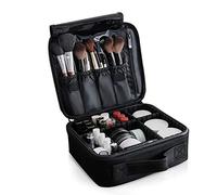 NICOLE & DORIS Borsa per trucco portatile per donna porta trucchi Borsa per trucco beauty case Professhional trousse porta trucchi Negro