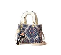 NICOLE & DORIS Borsa Piccola Donna Borsa a Tracolla con Stampa Borse Crossbody Ragazza Mini Messenger Bag Borsa a Spalla PU Pelle Borsa per Telefono Beige