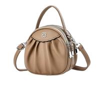 NICOLE & DORIS Borsa Piccola Donna Borsa a Tracolla Multitasche Borsa a Spalla Leggero Borse a Mano Rotonda di Pelle PU Crossbody Bag per Viaggio Casual Città Kaki