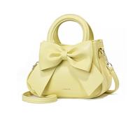 NICOLE & DORIS Borsa Piccola Donna Tracolla a Mano e a Spalla Con Fiocco - Carino Borsetta Crossbody in Pelle per Ragazza e Signore - Giallo