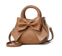 NICOLE & DORIS Borsa Piccola Donna Tracolla a Mano e a Spalla Con Fiocco - Carino Borsetta Crossbody in Pelle per Ragazza e Signore - Marrone