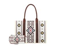 NICOLE & DORIS Borsa Tote Donna Borse e Pochette Borsa Tracolla in Tela Borsetta con Stampa Borse a Mano e a Spalla Borse Grande per Lavoro Shopping Viaggi Beige 2 Pezzi L