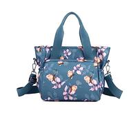 NICOLE & DORIS Borsa Tote Donna Grande Borsa a Mano Multitasche Borsa Tracolla Leggera Borse Shopper Borse Spalla Colorata Borse per Viaggio Shopping Scuola Fiore Blu Scuro