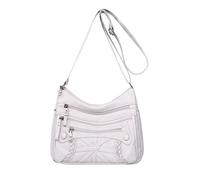 NICOLE & DORIS Borsa Tracolla Donna Morbida Borsa a Spalla Multitasche Borsa Messaggero Impermeabile PU Pelle Borsetta a Tracolla per Lavoro, Shopping e Viaggi Grigio Chiaro