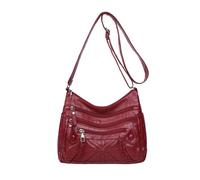 NICOLE & DORIS Borsa Tracolla Donna Morbida Borsa a Spalla Multitasche Borsa Messaggero Impermeabile PU Pelle Borsetta a Tracolla per Lavoro, Shopping e Viaggi Borgogna