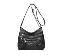 NICOLE & DORIS Borsa Tracolla Donna Morbida Borsa a Spalla Multitasche Borsa Messaggero Impermeabile PU Pelle Borsetta a Tracolla per Lavoro, Shopping e Viaggi Nero