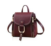 NICOLE & DORIS Borsa Zaino Donna Zainetto Piccolo Zaino Leggero Moda Backpack Donna PU Pelle Zaino da Viaggio per lo Shopping Convertibile Borsa Spalla Daypack Vino Rosso