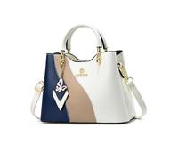 NICOLE & DORIS Borse a Mano con Tracolla Donna Piccole Borse a Spalla Carina Borse Messenger Ragazza Borsetta Colorata Borsa Pochette di Pelle PU Beige con Blu