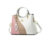 NICOLE & DORIS Borse a Mano con Tracolla Donna Piccole Borse a Spalla Carina Borse Messenger Ragazza Borsetta Colorata Borsa Pochette di Pelle PU Beige con Rosa