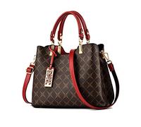 NICOLE & DORIS Borse a Mano Donna Borsa a Tracolla Moda Borsa Spalle Elegante in PU Pelle Borse Tote Pochette Borsetta per Lavoro Shopping Viaggio Borgogna