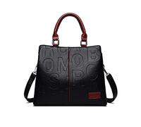 NICOLE & DORIS Borse a Mano Donna Borse Di Spalla Elegante Borsa Multifunzione con Tracolla in PU Pelle Borse Tote Media Borsa Colorata Bloccata con Stampa Bordeaux