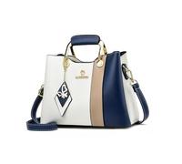 NICOLE & DORIS Borse a Mano Donna Piccole Borsa Colorata Bloccata Borsa Pochette Tracolla di Pelle PU Borse a Spalla Carina Borse Messenger Ragazza Bianco con Blu