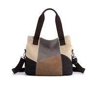 NICOLE & DORIS Borse a Mano e Tracolla Borse a Spalla da Donna Tela Borsetta Colorata Borse Tote Grande Borsetta Shopper Borsa Messenger Crossbody Bag Grigio