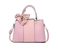NICOLE & DORIS Borse a Mano Elegante Donna Moda Borse a Tracolla Pelle PU Borsetta a Spalla Multitasche Borsa Delle Signore con Sciarpa Rosa