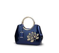 NICOLE & DORIS Borse a Mano Moda Donna Piccole Borse a Tracolla Elegante Borsa da Sposa Pochette Donna Borse in PU Pelle Blu Fiore